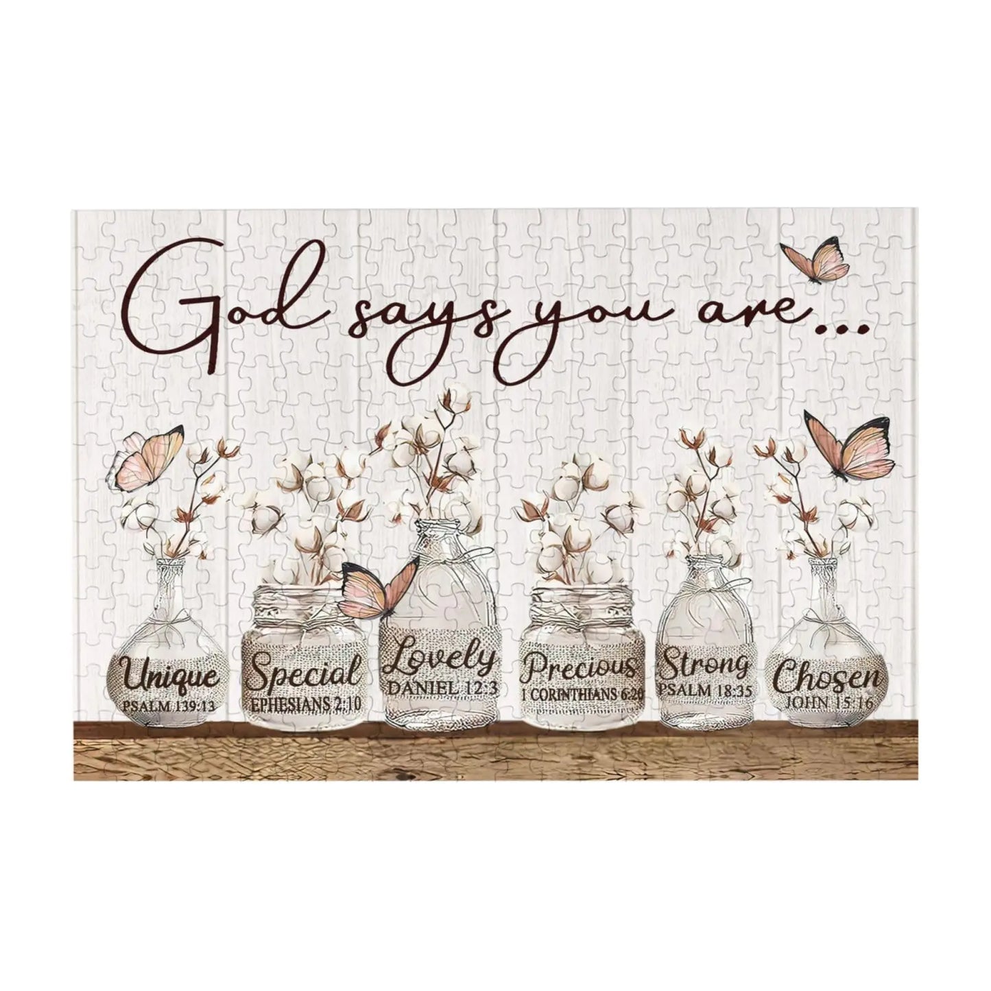 God Says You are Inspirational Jigsaw Puzzles Daisy Flower Motivational Jigsaw Puzzles for Adult and Teenagers Leisure Game Fun Toy Suitable Family Friends Decorative Paintings