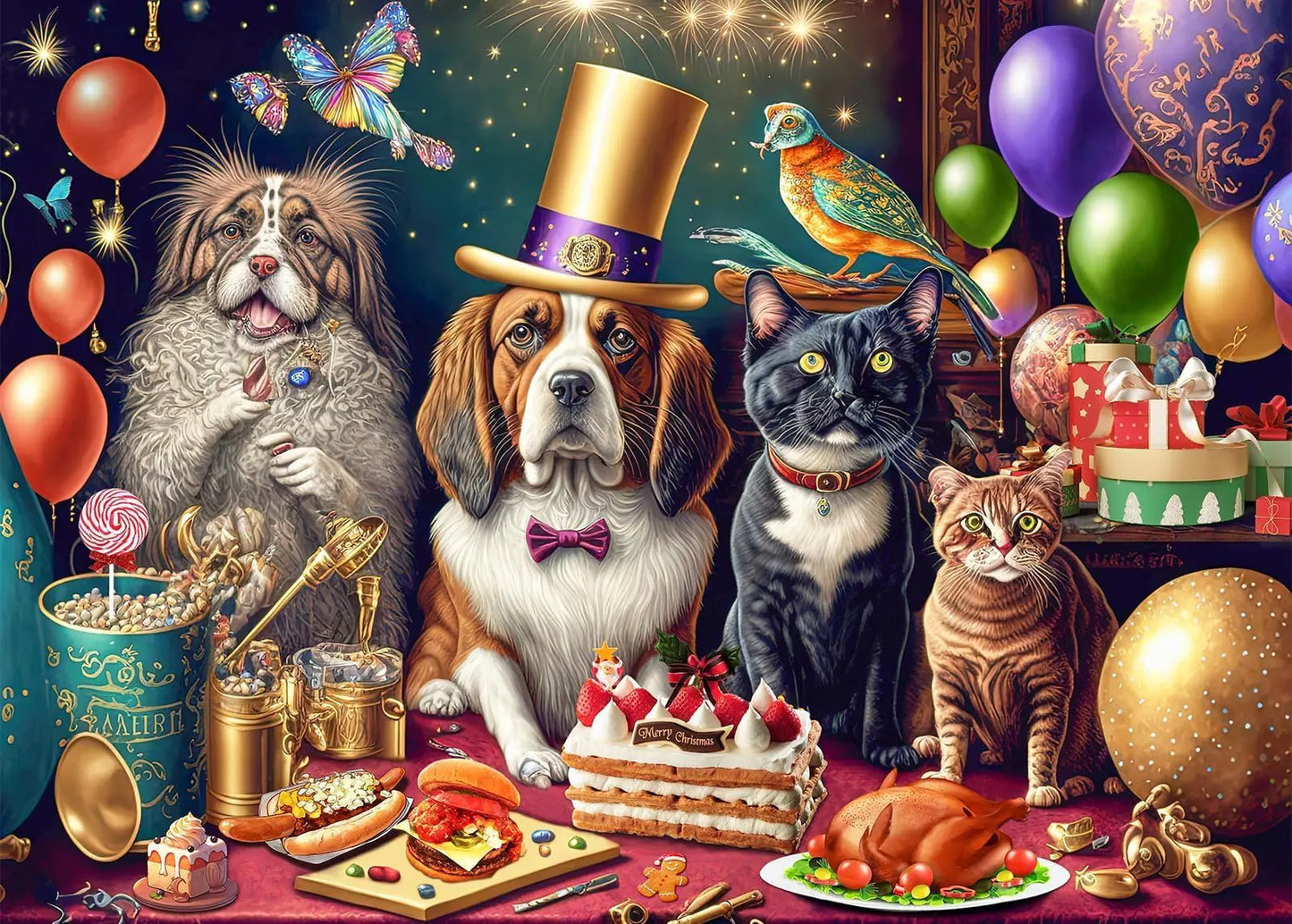 HUADADA Jigsaw Puzzles for Adults 1000 Pieces Family Dinner Interlock Perfectly Letter on Back No Dust Home Decor Birthday Party Toy for Men Women Elders Seniors (27.5"x19.6") 1:1 Poster