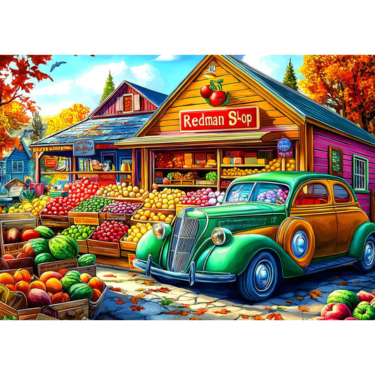 MINIWAN Colorful Fruit Shop 1000 Piece Jigsaw Puzzle for Adults Impossible Hard Unique Difficult Challenging Puzzles for Adults Fun Vibrant Imagery Jigsaw Puzzles for Game Nights FamilyFriends