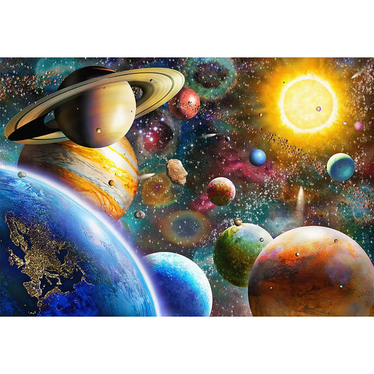 Nattork Jigsaw Puzzles 100 Pieces for Kids Youth Families (Space Traveler Solar System) Pieces Fit Together Perfectly
