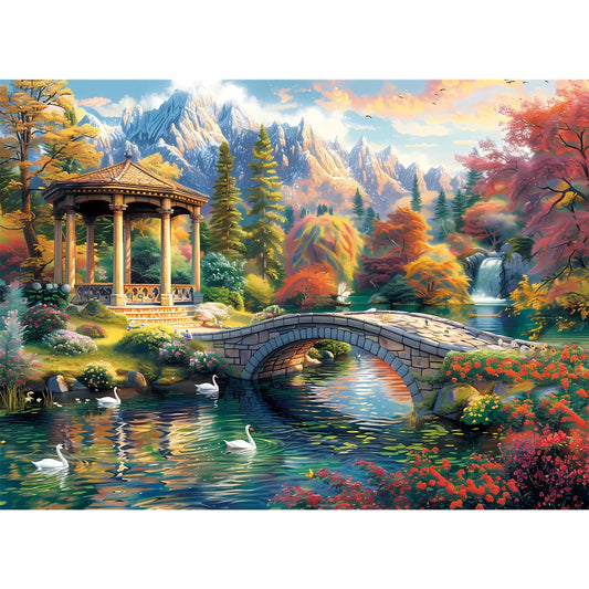 300 Piece Puzzles for Adults Swan Forest Puzzle 300 Pieces Jigsaw Puzzles Recycled Cardboard Paper Puzzles Difficult Challenging Puzzles Perfect for Family Games 20.5 * 15IN
