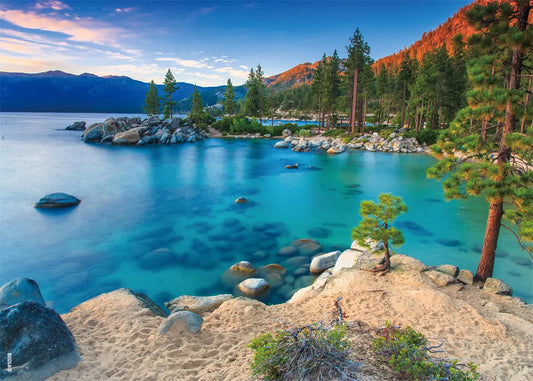 BEDUKE Jigsaw Puzzles for Adults 1000 Pieces Lake Tahoe Precise Interlocking Thick Sturdy 1000 Piece Puzzle Age 14+ Family Game
