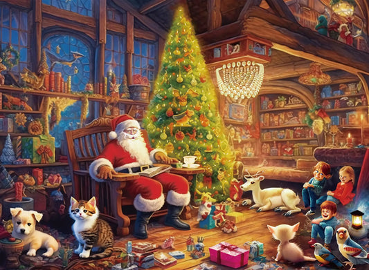 500 Piece Puzzles for Adults Santa Claus Family 20.5 x 15 Inch 500 Large Piece Jigsaw Puzzles for Adults Christmas Puzzles 500 Pieces for Adults Holiday Educational Challenge Toy
