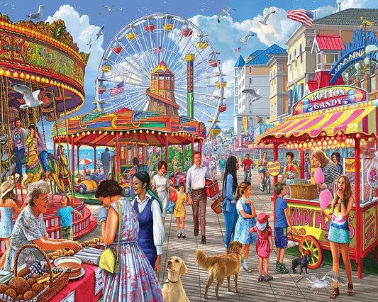 White Mountain - Boardwalk 1000 Piece Jigsaw Puzzle Carnival Puzzle